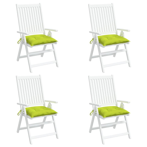 vidaXL Coussins de chaise 4 pcs Vert vif 40x40x7 cm Tissu Oxford