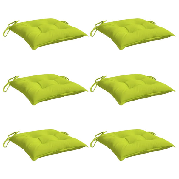 vidaXL Chair Cushions 6 pcs. Lime Green 40x40x7 cm Oxford Fabric