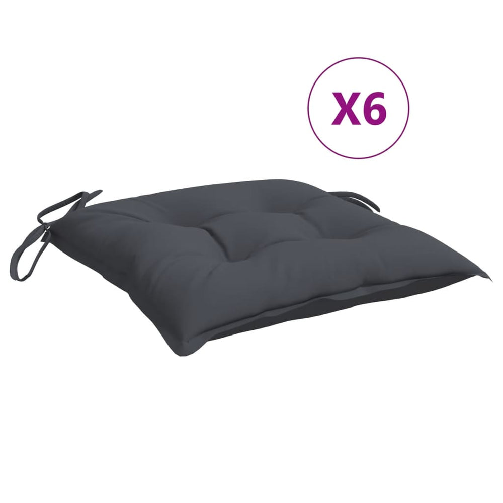 vidaXL Coussins de chaise 6 pcs Gris anthracite 50x50x7 cm Tissu Oxford