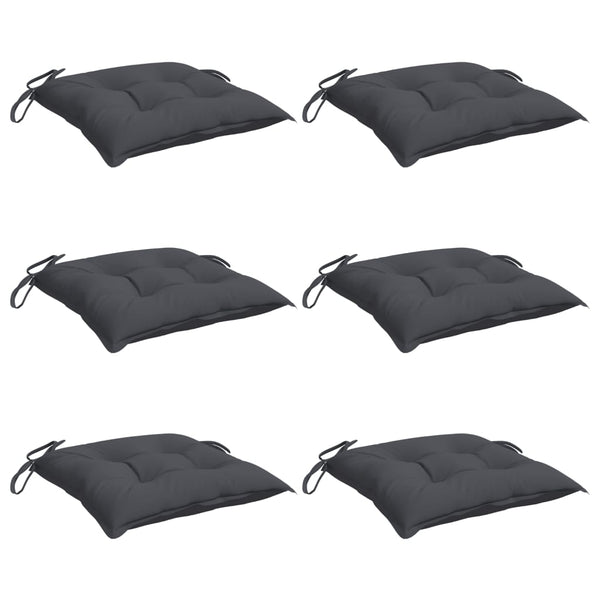 Stuhlkissen 6 Stk. Anthrazit 50x50x7 cm Oxford-Gewebe