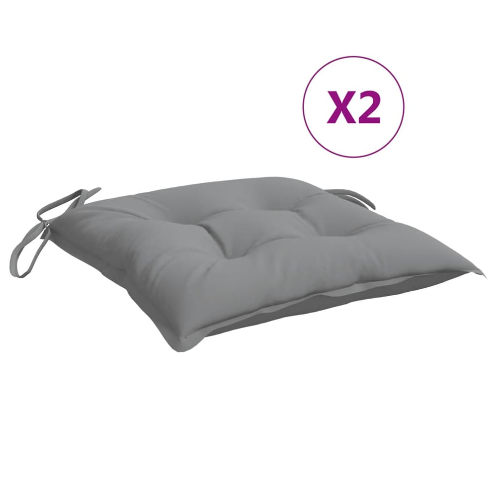 vidaXL Coussins de chaise 2 pcs Gris 50x50x7 cm Tissu Oxford
