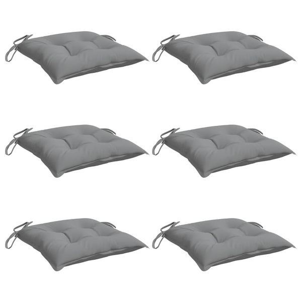 Stuhlkissen 6 Stk. Grau 50x50x7 cm Oxford-Gewebe