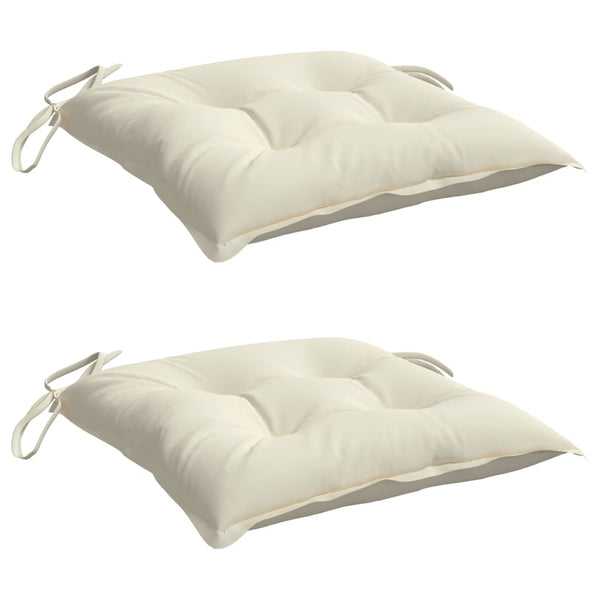 vidaXL Coussins de chaise 2 pcs Crème 50x50x7 cm Tissu Oxford