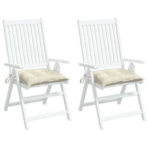 vidaXL Coussins de chaise 2 pcs Crème 50x50x7 cm Tissu Oxford