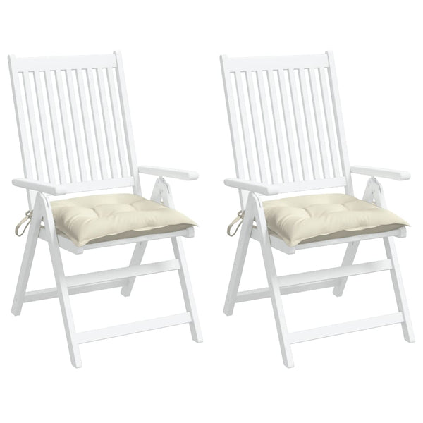 vidaXL Coussins de chaise 2 pcs Crème 50x50x7 cm Tissu Oxford
