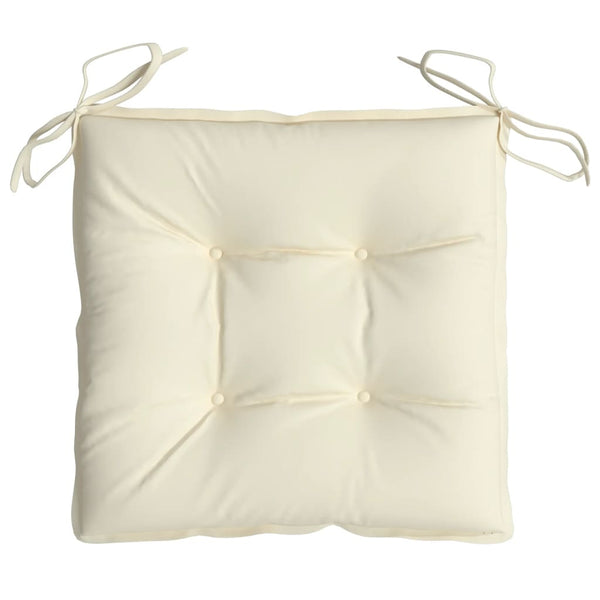 vidaXL Coussins de chaise 2 pcs Crème 50x50x7 cm Tissu Oxford