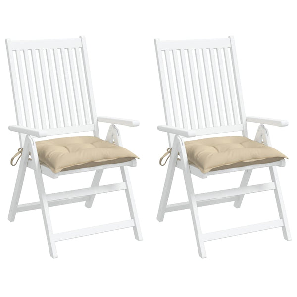 Stuhlkissen 2 Stk. Beige 50x50x7 cm Oxford-Gewebe