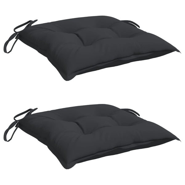 Stuhlkissen 2 Stk. Schwarz 50x50x7 cm Oxford-Gewebe