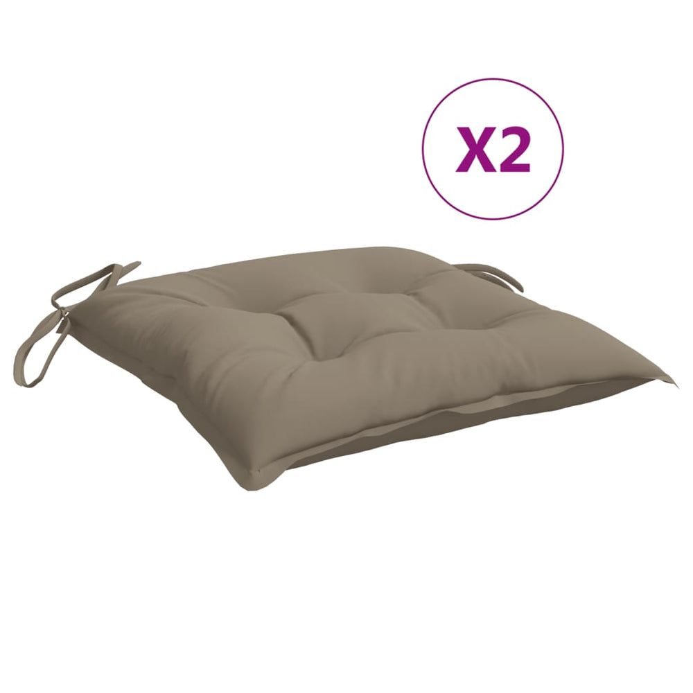 vidaXL Coussins de chaise 2 pcs Taupe 50x50x7 cm Tissu Oxford