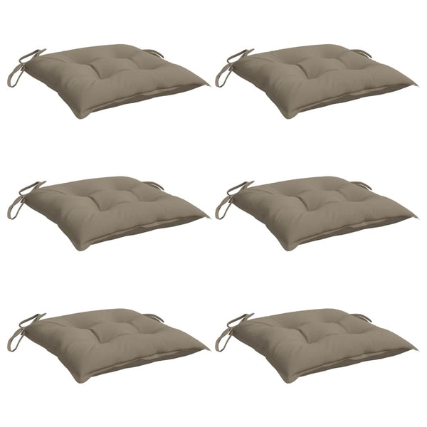vidaXL Coussins de chaise 6 pcs Taupe 50x50x7 cm Tissu Oxford
