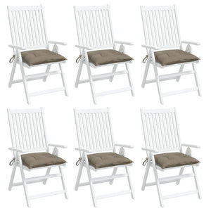 vidaXL Coussins de chaise 6 pcs Taupe 50x50x7 cm Tissu Oxford