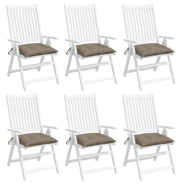 vidaXL Coussins de chaise 6 pcs Taupe 50x50x7 cm Tissu Oxford