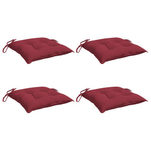 vidaXL Coussins de chaise 4 pcs Rouge bordeaux 50x50x7 cm Tissu Oxford