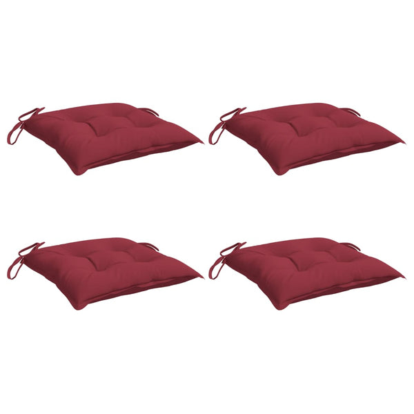 vidaXL Coussins de chaise 4 pcs Rouge bordeaux 50x50x7 cm Tissu Oxford