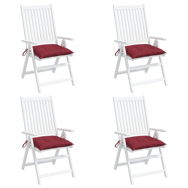 vidaXL Coussins de chaise 4 pcs Rouge bordeaux 50x50x7 cm Tissu Oxford