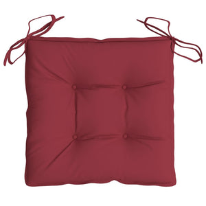 vidaXL Coussins de chaise 4 pcs Rouge bordeaux 50x50x7 cm Tissu Oxford