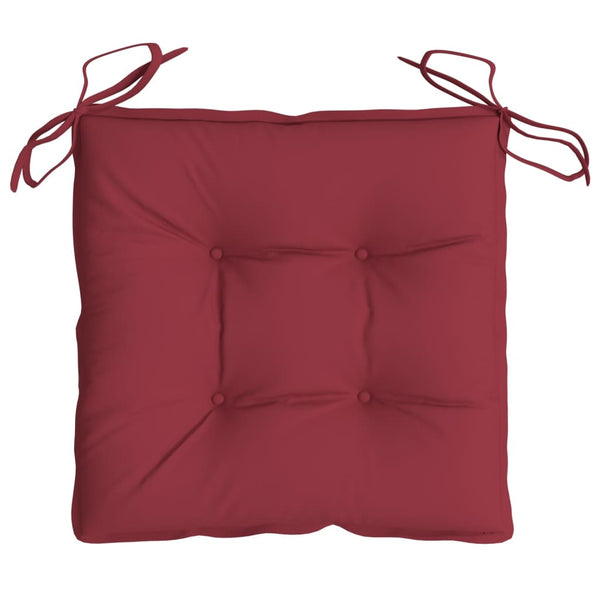 vidaXL Coussins de chaise 4 pcs Rouge bordeaux 50x50x7 cm Tissu Oxford