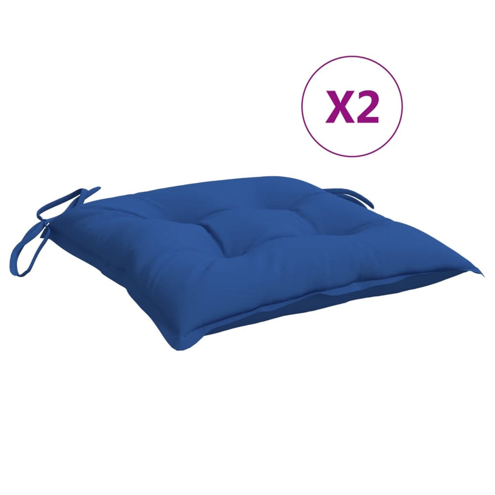 vidaXL Coussins de chaise 2 pcs Bleu 50x50x7 cm Tissu Oxford