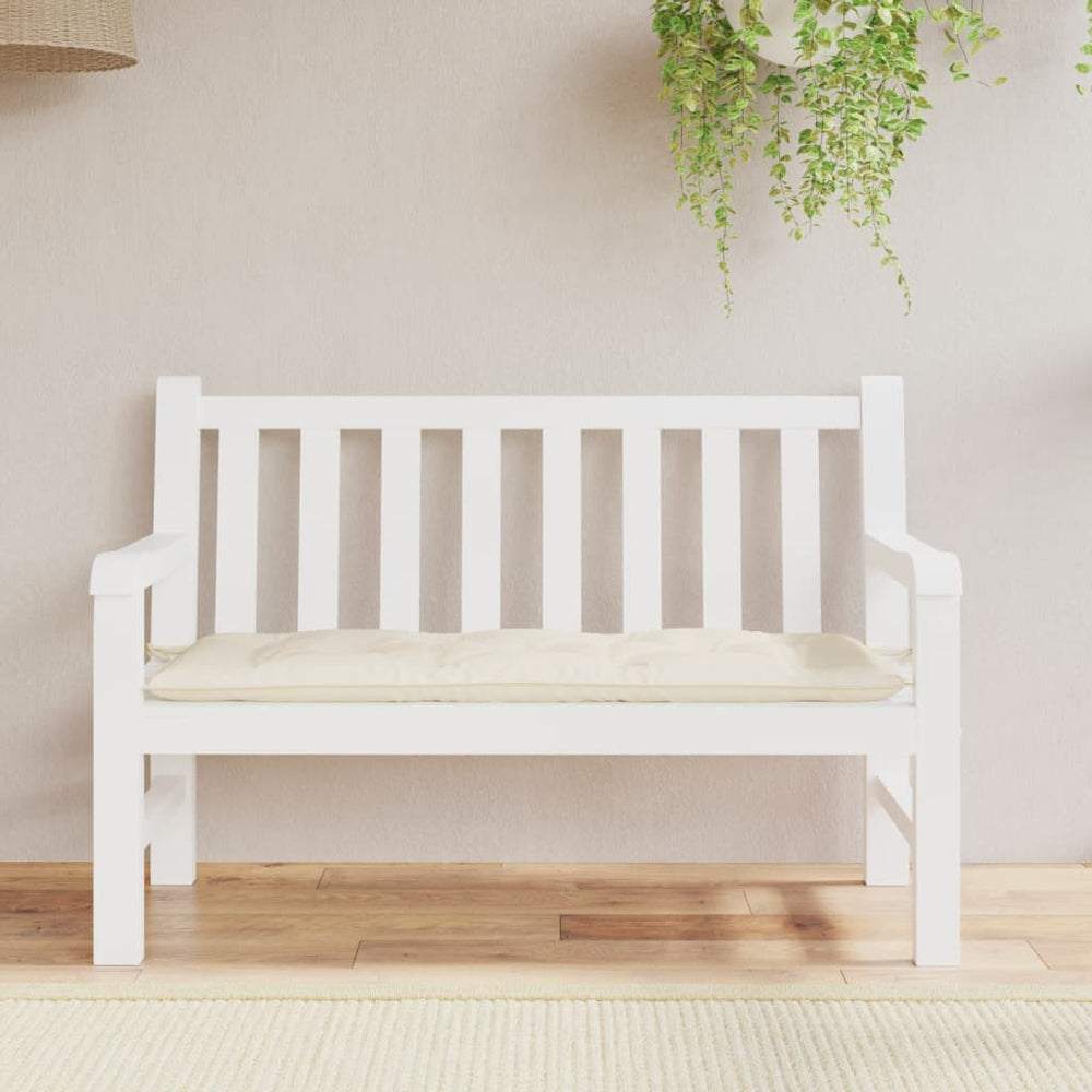 vidaXL Coussin pour banc de jardin Crème 120x50x7 cm Tissu Oxford