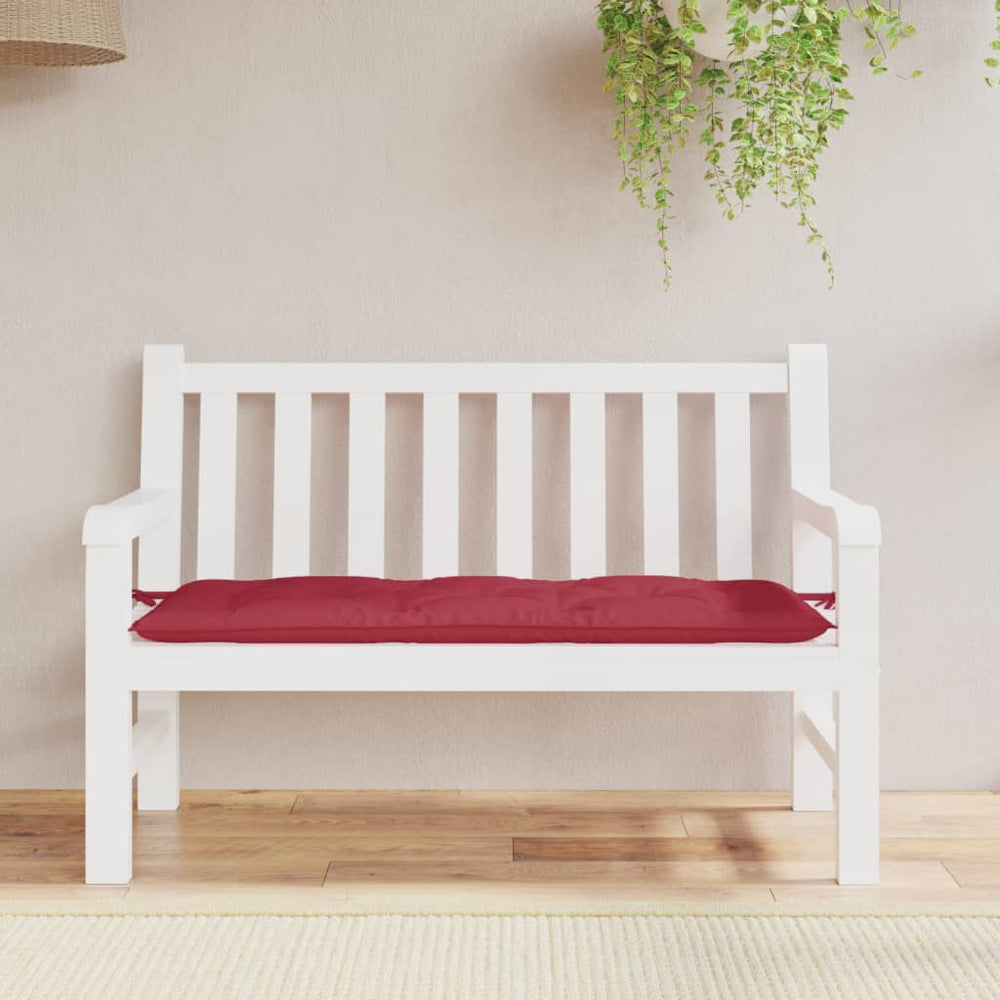 vidaXL Coussin de banc de jardin bordeaux 120x50x7 cm Tissu Oxford