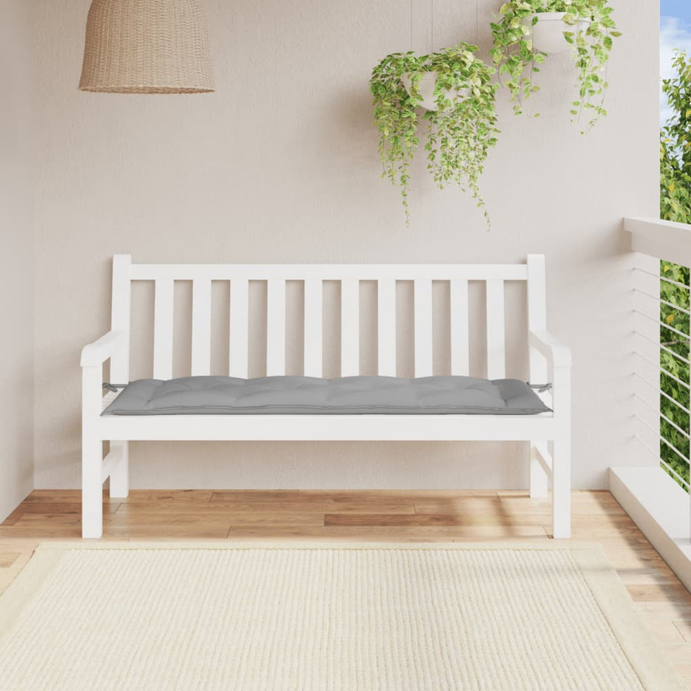 vidaXL Coussin de banc de jardin gris 150x50x7 cm en tissu Oxford