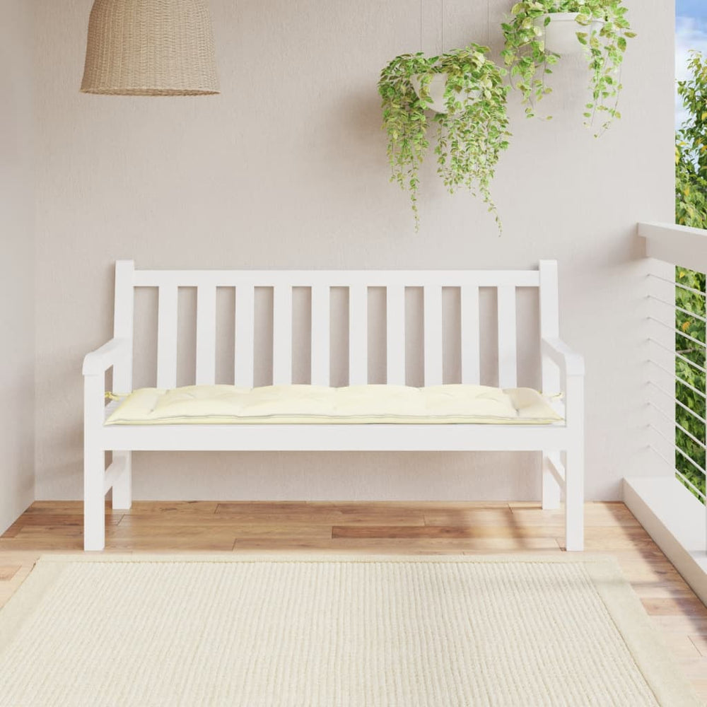 vidaXL Coussin de banc de jardin Crème 150x50x7 cm Tissu Oxford