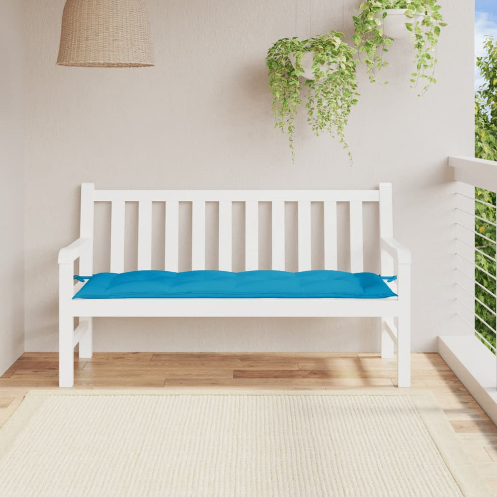 vidaXL Coussin de banc de jardin bleu clair 150x50x7 cm Tissu Oxford