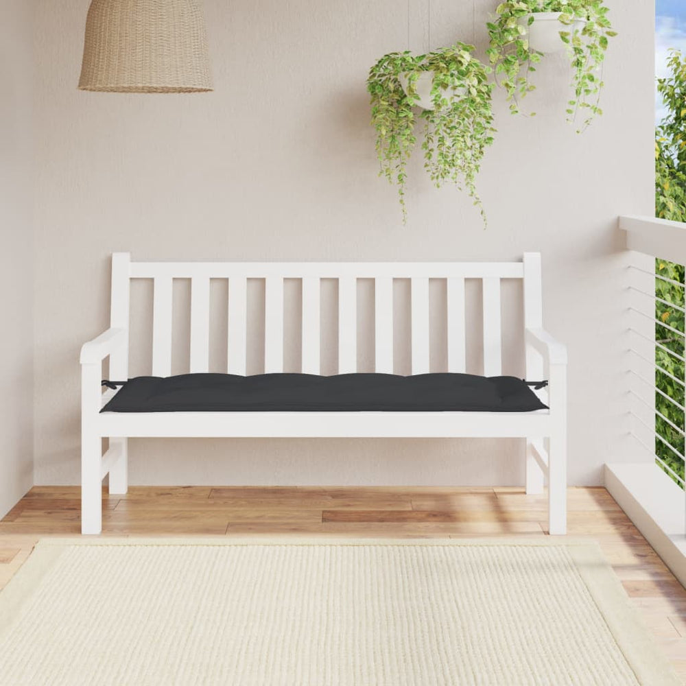 vidaXL Coussin de banc de jardin noir 150x50x7 cm en tissu Oxford