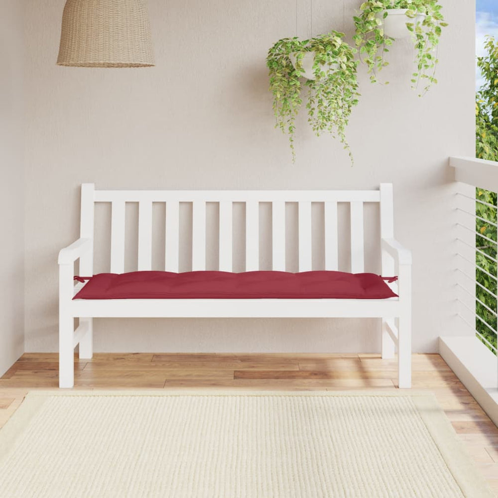 vidaXL Coussin de banc de jardin rouge bordeaux 150x50x7 cm Tissu Oxford