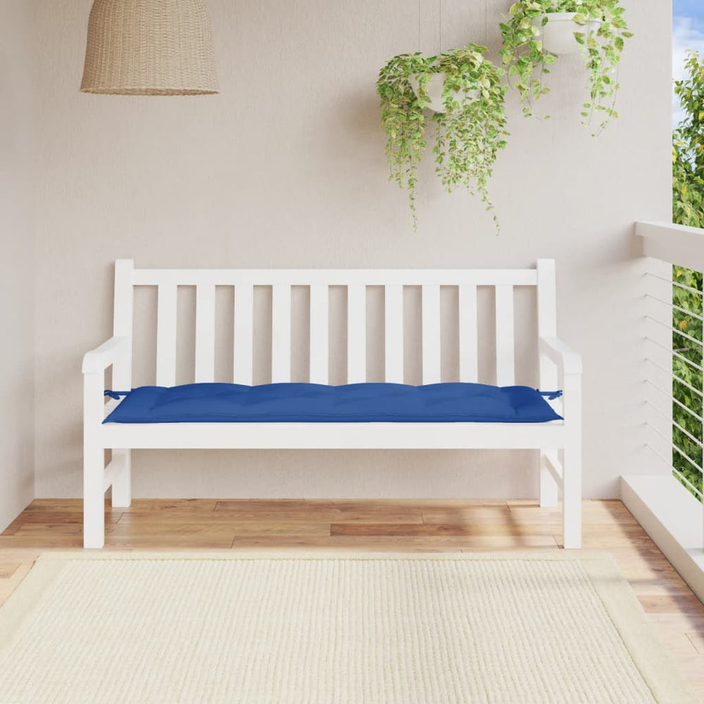vidaXL Coussin de banc de jardin bleu 150x50x7 cm en tissu Oxford