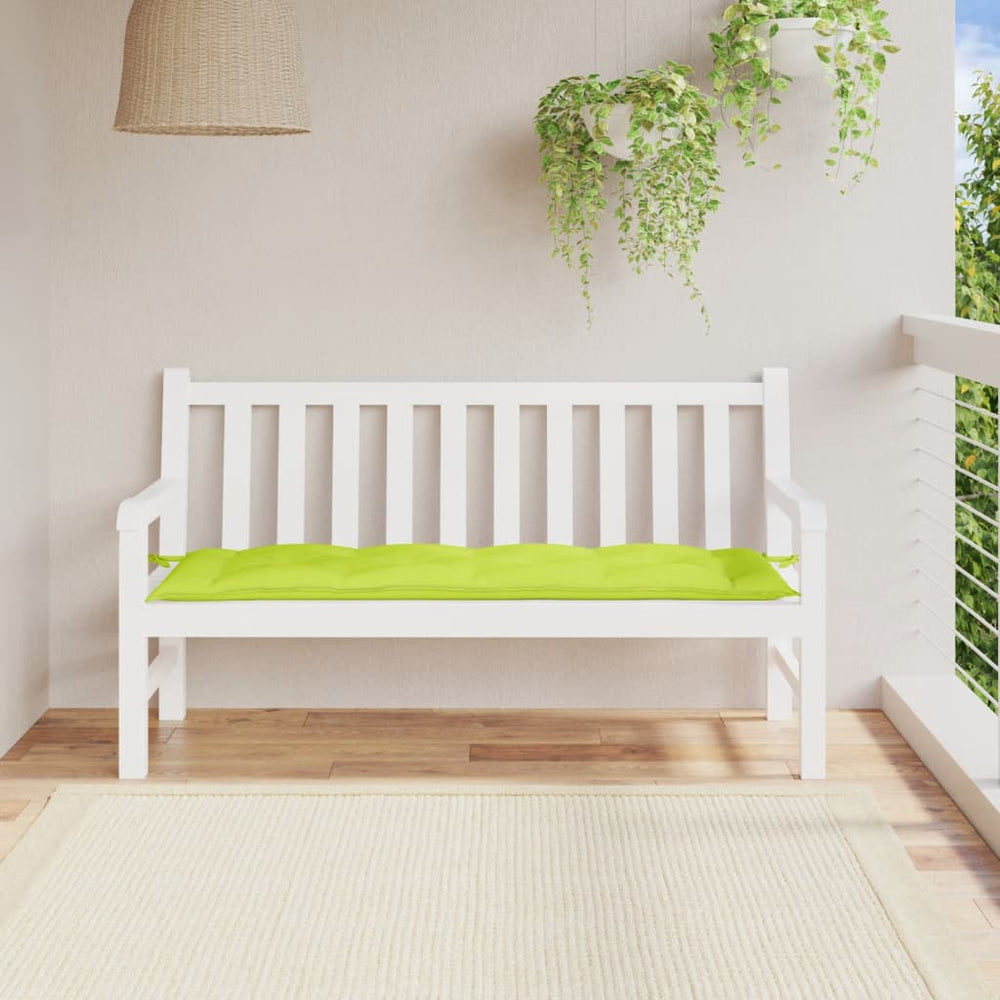 vidaXL Coussin de banc de jardin vert clair 150x50x7 cm Tissu Oxford
