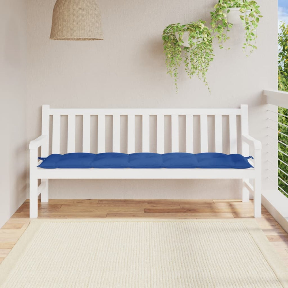 vidaXL Coussin de banc de jardin bleu 180x50x7 cm en tissu Oxford