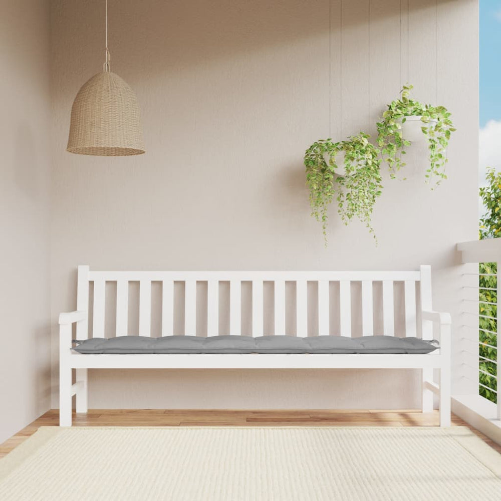 vidaXL Coussin de banc de jardin gris 200x50x7 cm Tissu Oxford