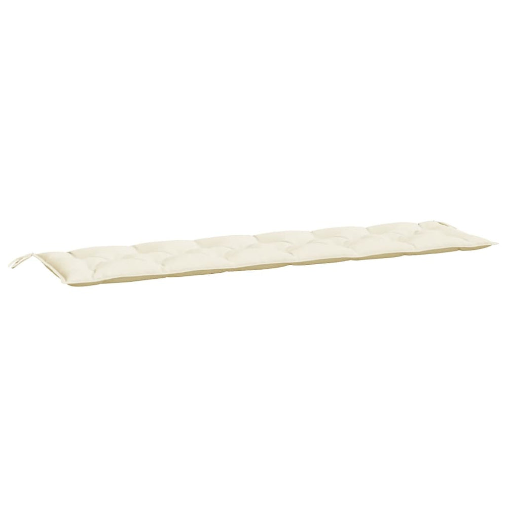 vidaXL Coussin de banc de jardin blanc crème 200x50x7 cm Tissu Oxford