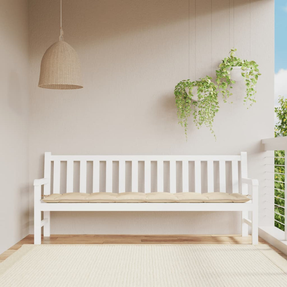 vidaXL Coussin de banc de jardin beige 200x50x7 cm en tissu Oxford