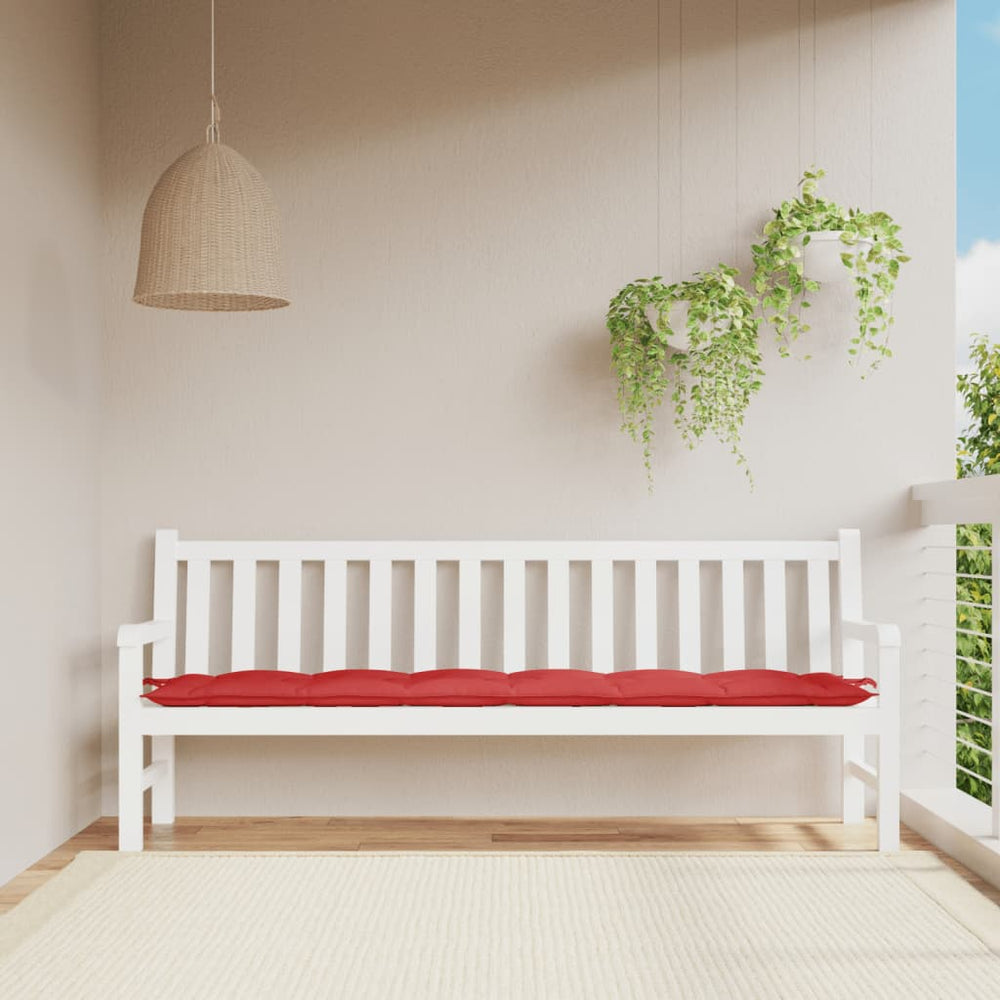 vidaXL Coussin de banc de jardin rouge 200x50x7 cm en tissu Oxford