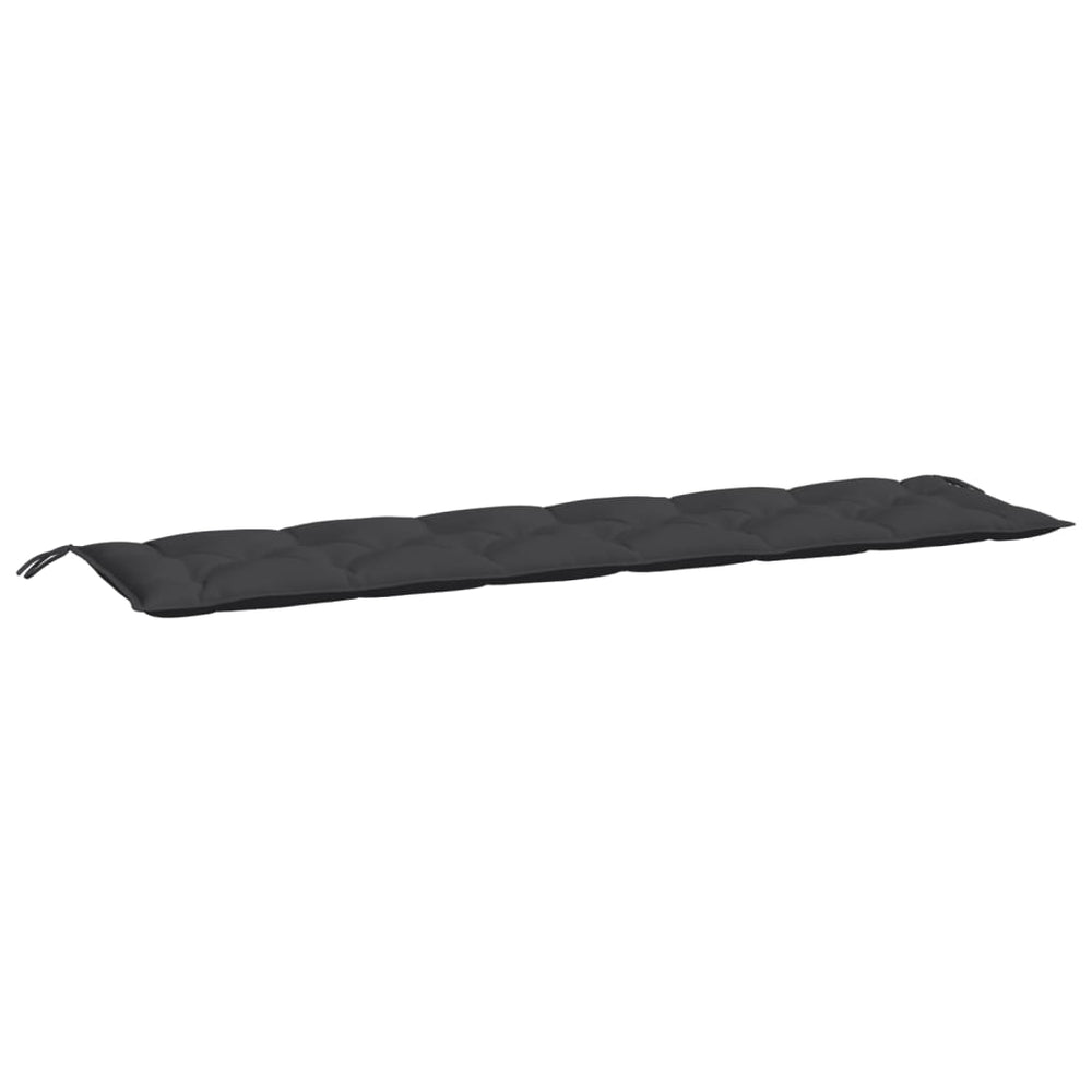 vidaXL Coussin de banc de jardin noir 200x50x7 cm en tissu Oxford