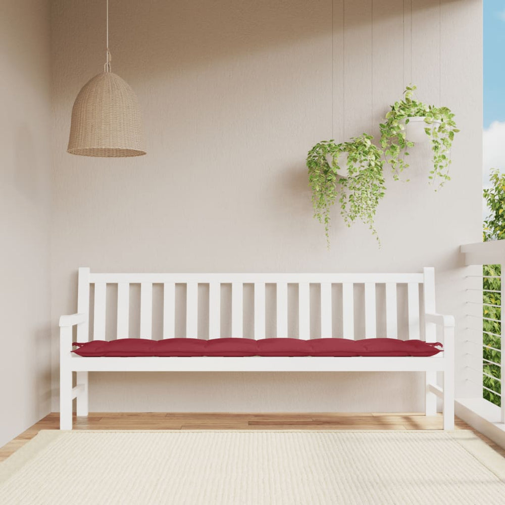 vidaXL Coussin de banc de jardin bordeaux 200x50x7 cm Tissu Oxford