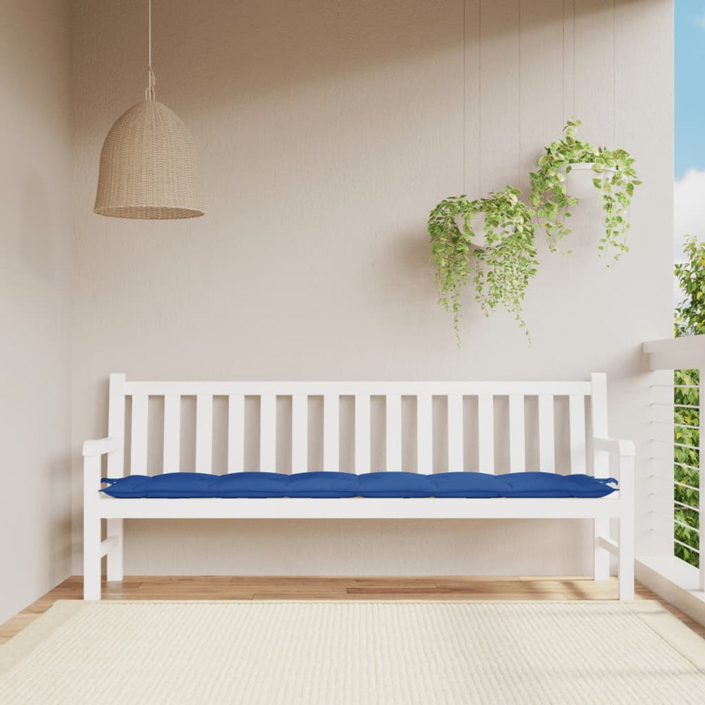 vidaXL Coussin de banc de jardin bleu 200x50x7 cm en tissu Oxford
