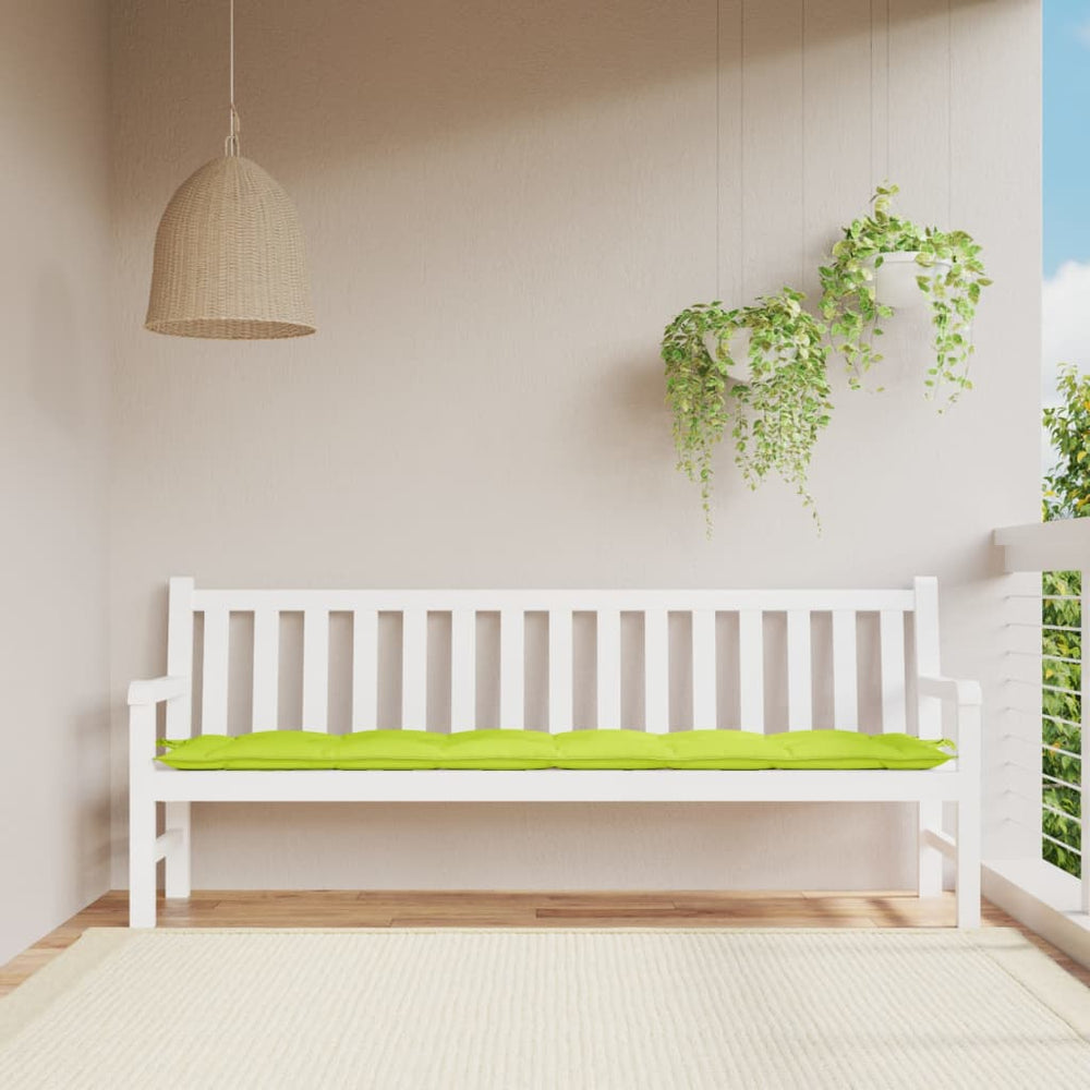 vidaXL Coussin de banc de jardin vert clair 200x50x7 cm Tissu Oxford