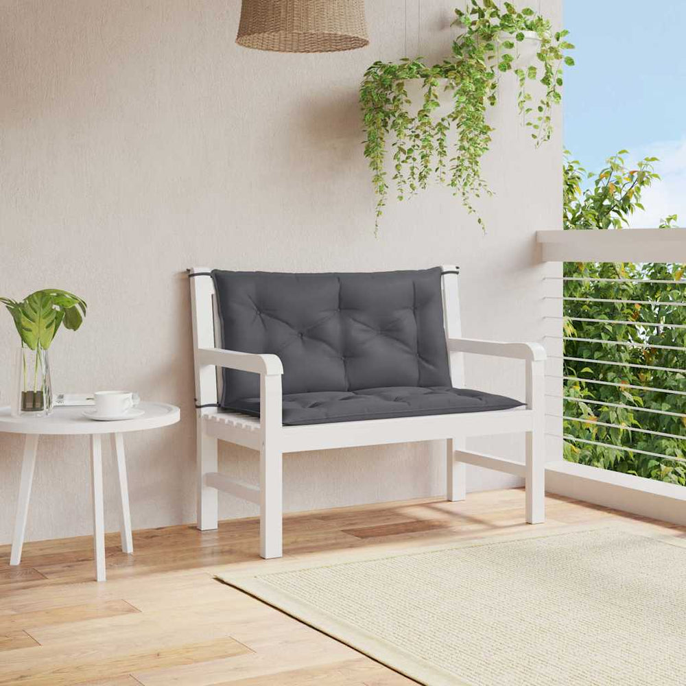vidaXL Coussin de banc de jardin anthracite 100x(50+50)x7 cm en tissu Oxford