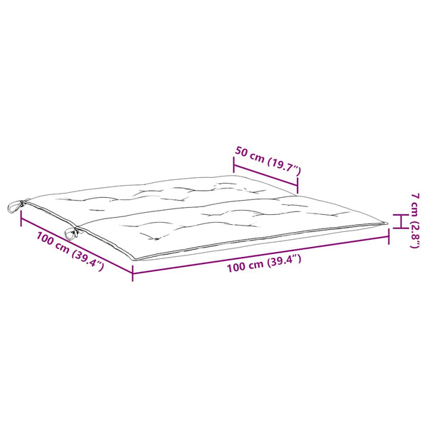 Gartenbank-Auflage Weinrot 100x(50+50)x7 cm Oxford-Gewebe