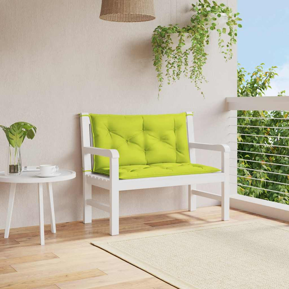 vidaXL Coussin de banc de jardin vert clair 100x(50+50)x7 cm en tissu Oxford