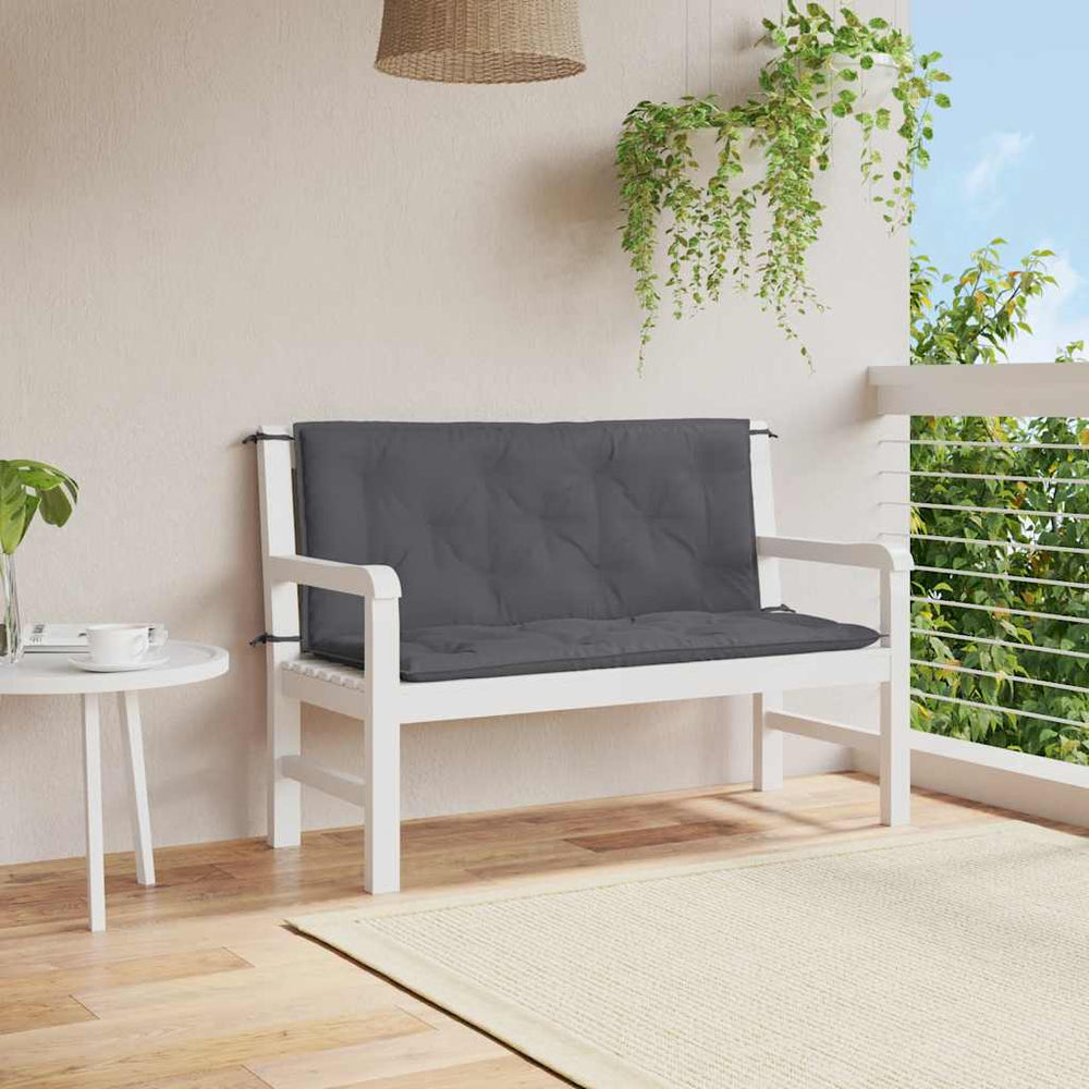 vidaXL Coussin de banc de jardin anthracite 120x(50+50)x7 cm en tissu Oxford