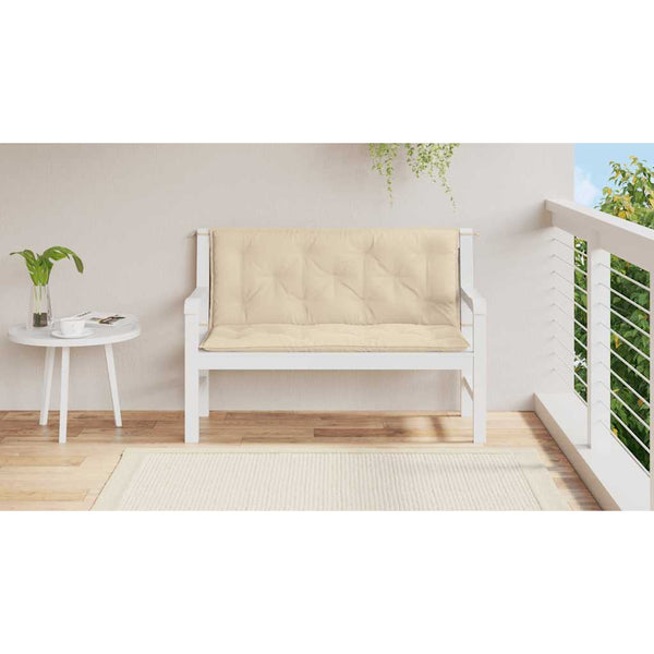 Gartenbank-Auflage Beige 120x(50+50)x7 cm Oxford-Gewebe