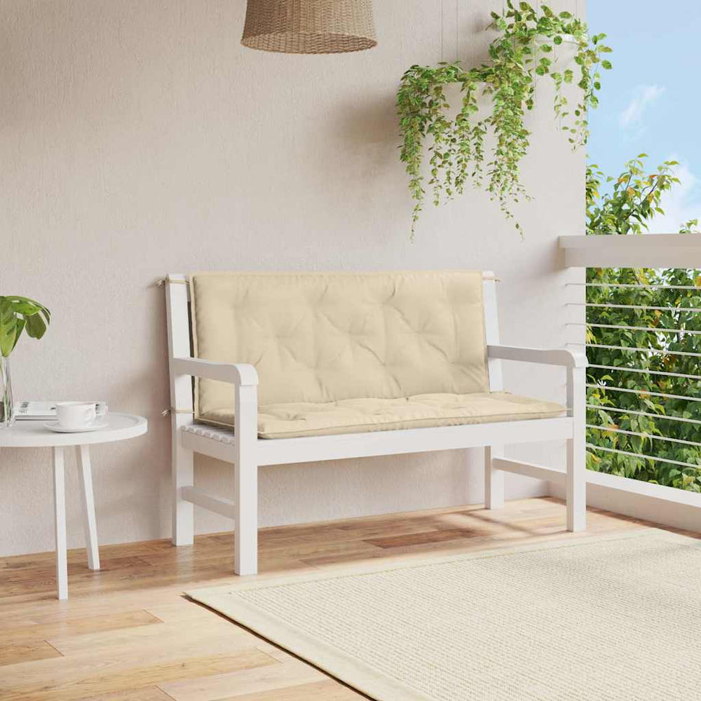 vidaXL Coussin de banc de jardin beige 120x(50+50)x7 cm en tissu Oxford