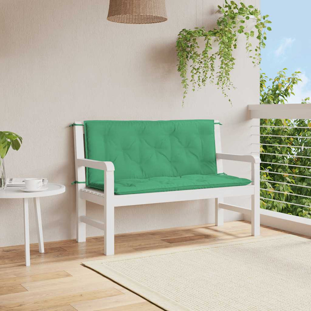 vidaXL Coussin de banc de jardin vert 120x(50+50)x7 cm tissu Oxford
