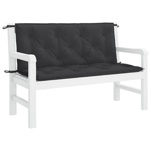 Gartenbank-Auflage Schwarz 120x(50+50)x7 cm Oxford-Gewebe