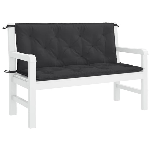 Gartenbank-Auflage Schwarz 120x(50+50)x7 cm Oxford-Gewebe