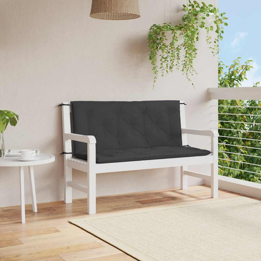 vidaXL Coussin de banc de jardin noir 120 x (50 + 50) x 7 cm Tissu Oxford